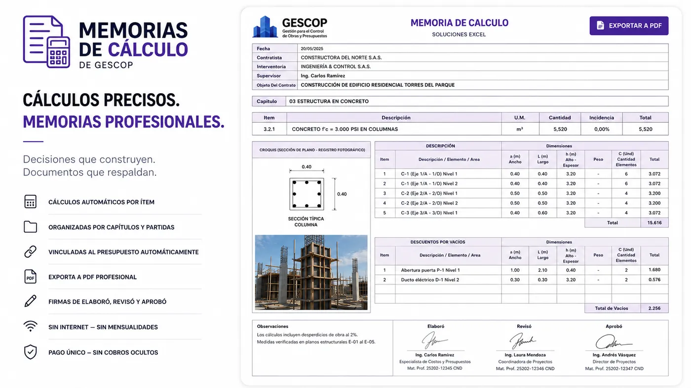 Resumen de Memorias de Cálculo