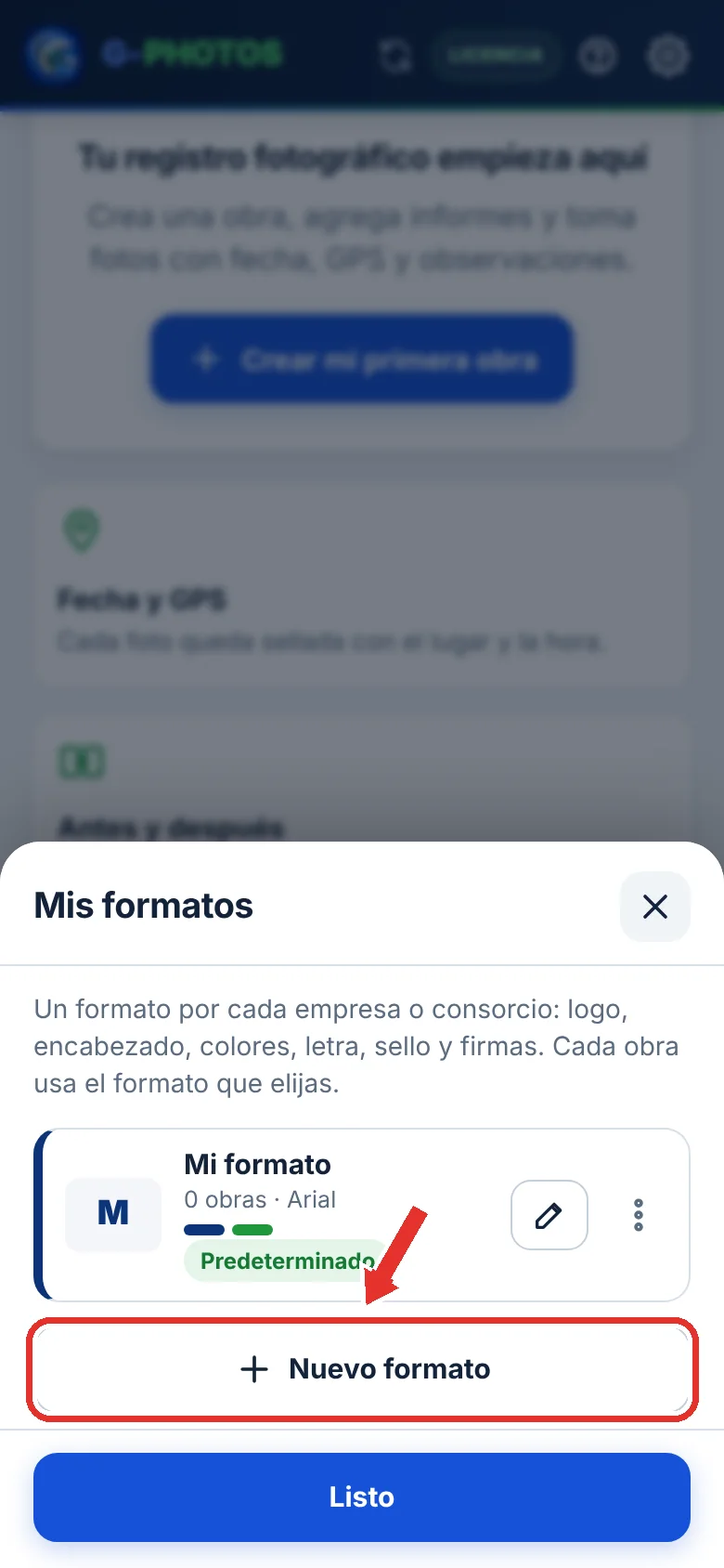 Crea un formato