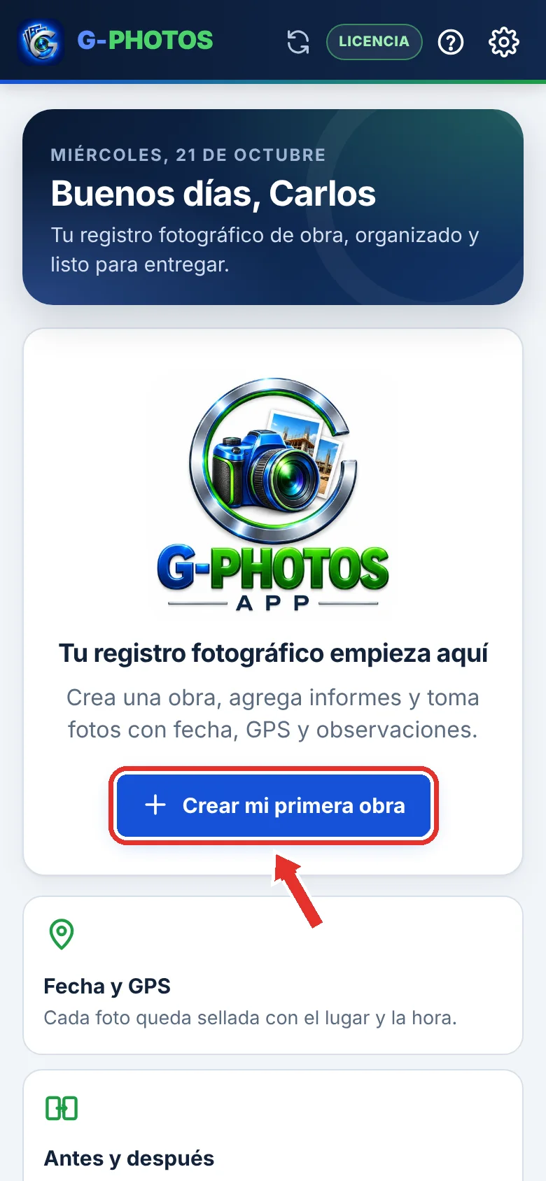 Crea tu primera obra